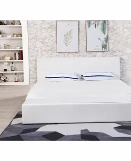 Postele Manželská posteľ s úložným priestorom, biela, 180x200, KERALA