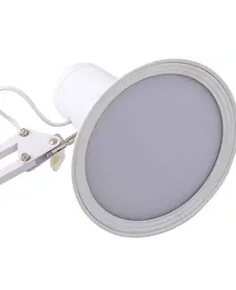 Stolové lampy s klipom Lindby Lindby Undra LED svietidlo, biele, stmievateľné, nastaviteľné