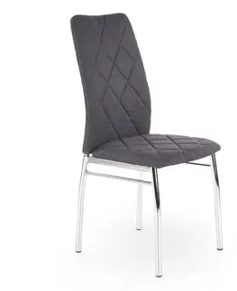 Čalúnené stoličky Stolička K309 tkanina/kov tmavý popol 43x57x97