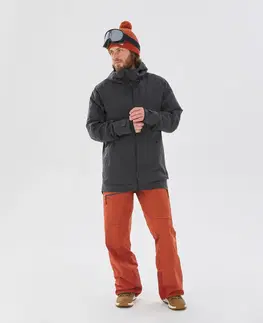 bundy a vesty Pánska lyžiarska bunda FR500 sivá