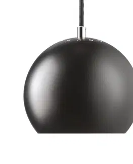Závesné svietidlá FRANDSEN Závesné svietidlo FRANDSEN Guľa, matná čierna, Ø 18 cm