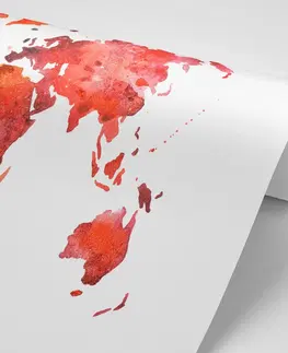 Tapety mapy Tapeta kontinenty v červenej farbe