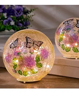 Drobné dekorácie a doplnky LED guľa "Motýle"