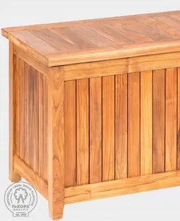 Príslušenstvo z teaku DEOKORK Záhradný teakový box LEONARDO 120 cm