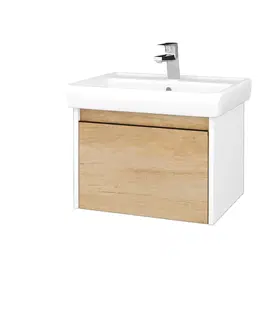 Kúpeľňový nábytok Dreja - Kúpeľňová skrinka BONO SZZ 60 (umývadlo Q) - N01 Biela lesk / Úchytka T33 / D15 Nebraska 203214J