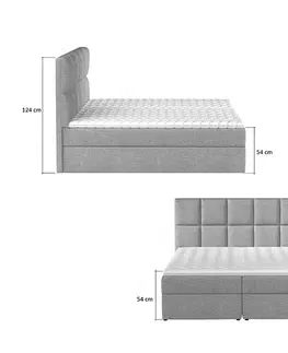 Postele NABBI Grosio 145 čalúnená manželská posteľ s úložným priestorom sivá (Sawana 05)