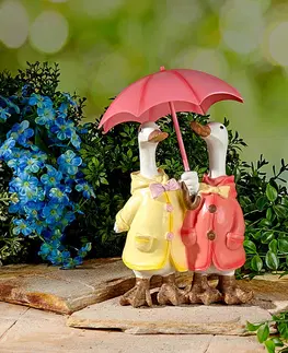 Drobné dekorácie a doplnky Pár kačíc s dáždnikom