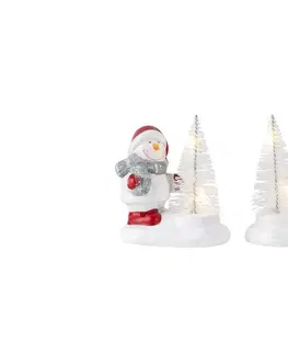 Vianočné dekorácie MAKRO - Snehuliak / Santa LED 9,5cm rôzne druhy