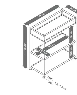 Dressers Kovový konzolový stolík »CN3« s úložným priestorom, biely