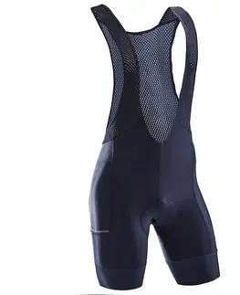 nohavice Pánske šortky s trakmi RC500 na cestnú cykloturistiku námornícke modré
