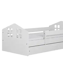 Jednolôžkové postele Detská posteľ Kacper+Sz+M Biely 80x160