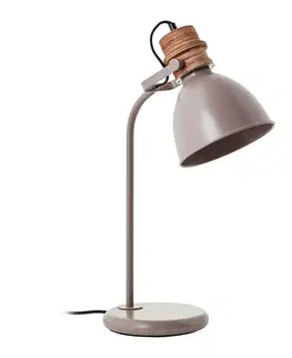 Stolové lampy Brilliant Stolná lampa Erena, otočná hlava, sivohnedá