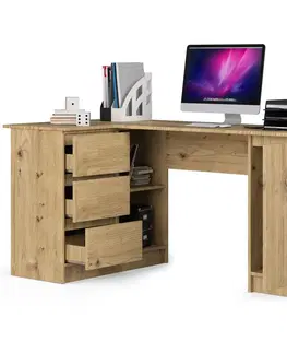 Písacie stoly Dizajnový písací stôl ROMAN155L, dub Artisan