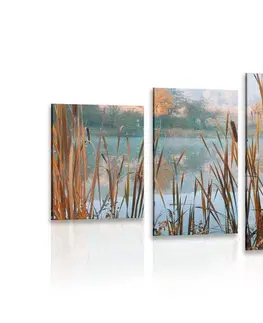 Obrazy prírody a krajiny 5-dielny obraz rieka uprostred jesennej prírody