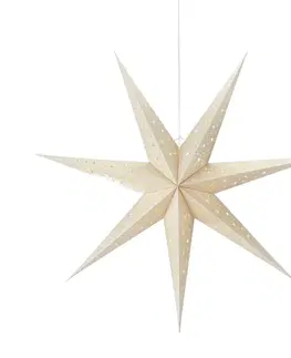 Vianočné svetelné hviezdy Markslöjd LED závesná hviezda prázdna, batérie, časovač Ø 75cm, zlatá