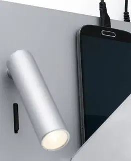 Nástenné svietidlá FARO BARCELONA Kompaktné nástenné LED svetlo Suau USB nabíjačka