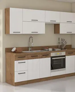 Modulový kuchynský nábytok Kuchynská linka Vigo biela HG 260 s dosky