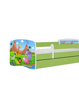 Jednolôžkové postele Detská Posteľ. Babydreams+Sz+M Zelená 80x180 Safari