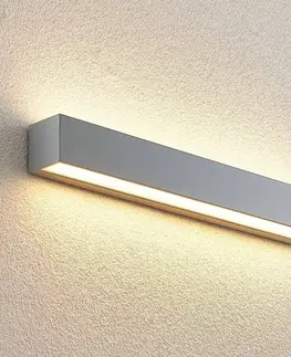 Vonkajšie nástenné svietidlá Lucande Lucande Lengo nástenné LED svetlo 50cm striebro 2p