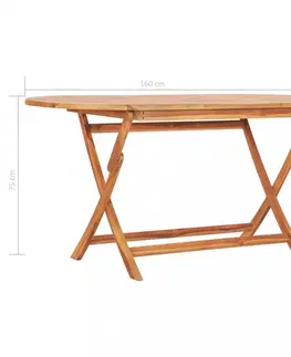 Záhradné stoly Skladací záhradný stôl teakové drevo Dekorhome
