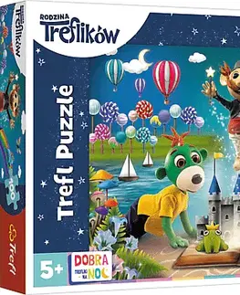 Hračky puzzle TREFL - Puzzle 100 - Rozprávkový večer s Treflíkmi / Dobrú noc, Treflíci