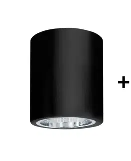 Svietidlá  LED Stropné svietidlo JUPITER 1xE27/6W/230V 120x98 mm čierna 