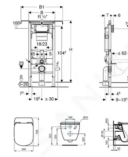 Záchody GEBERIT - Duofix Modul na závesné WC s tlačidlom Sigma30, lesklý chróm/chróm mat + Ideal Standard Tesi - WC a doska, Aquablade, SoftClose 111.355.00.5 NU6