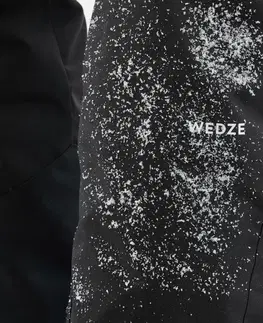 nohavice Pánske hrejivé lyžiarske nohavice 500 rovný strih čierne