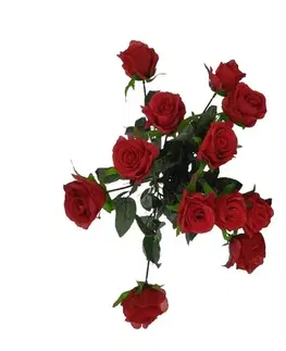 Kvety Umelá kytica Ruží červená, 67 cm, 12 ks