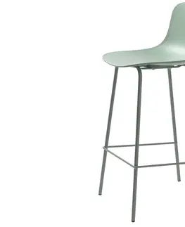 Barové stoličky Furniria Dizajnová barová stolička Jensen matná zelená