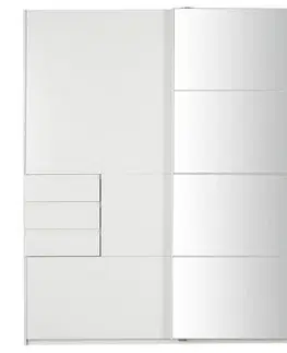 Šatníkové skrine s posuvnými dverami Skriňa s posuvnými dverami Oldenburg Biela/zrkadlo