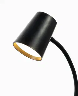 Stolové lampy s klipom Lindby Stolná lampa Lindby Ailina LED, objímková základňa, čierna