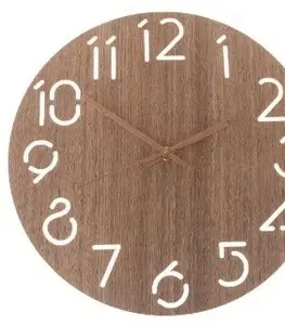 Hodiny Nástenné hodiny Dark wood, pr. 30,5 cm, drevo