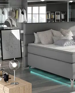 Postele NABBI Avellino 180 čalúnená manželská posteľ s úložným priestorom sivá (Soft 29)