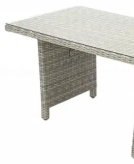 Stolčeky DEOKORK Ratanový stôl 140x80 cm SEVILLA (sivá)