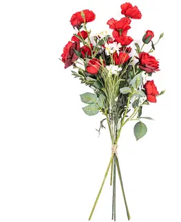 Kvety Umelá kytica ruží a maku, 27 x 72 x 12 cm