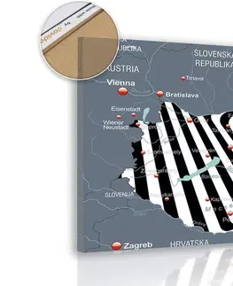 Obrazy na korku Obraz na korku moderné prevedenie mapy Maďarska