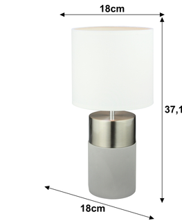 Lampy Stolná lampa, svetlosivá/biela, QENNY TYP 19 LT8371