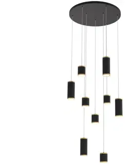 Svietidlá Wofi Wofi 5003-904 - LED Stmievateľný luster na lanku TOULOUSE LED/57W/230V čierna/zlatá 