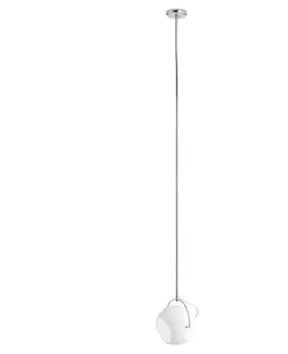 Závesné svietidlá Fabbian Fabbian Beluga White sklenená závesná lampa Ø14 cm