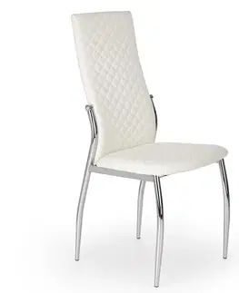 Čalúnené stoličky Stolička K238 kov/ekokoža biela 43x54x101