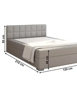 Postele Boxspringová posteľ 120x200, sivohnedá TAUPE, FERATA TV KOMFORT