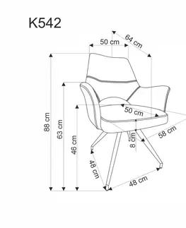 Stoličky Otočné jedálenské kreslo K542 Halmar Sivá