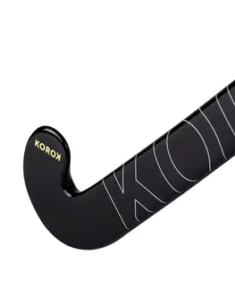 hokej Hokejka na pozemný hokej pre začiatočníkov sklené vlákno midbow FH100 čierno-biela