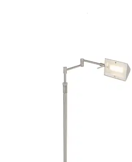 Stojace lampy Dizajnová stojaca lampa z ocele vrátane LED s dotykovým stmievačom - Notia