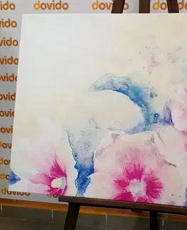 Obrazy kvetov Obraz akvarelová ilustrácia ružových kvetov