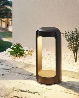 Vonkajšie stojanové svietidlá Lucande Lucande Habsa soklové LED svietidlo výška 30 cm