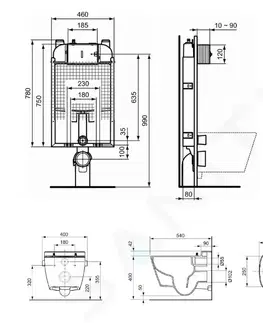 Kúpeľňa IDEAL STANDARD - ProSys Set predstenovej inštalácie, sprchovacej toalety a sedadla TECEone, tlačidla Oleas M2, Rimless, SoftClose, chróm ProSys80M SP129