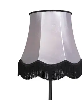 Stojace lampy Klasická stojaca lampa čierna so sivým odtieňom Granny B - Simplo