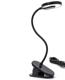 Lampy  B.V.  - LED Stmievateľná nabíjacia stolná lampa s klipom LED/3W/5V čierna 